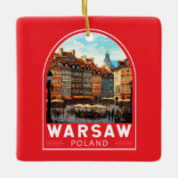 Warsaw Poland Travel Art Vintage