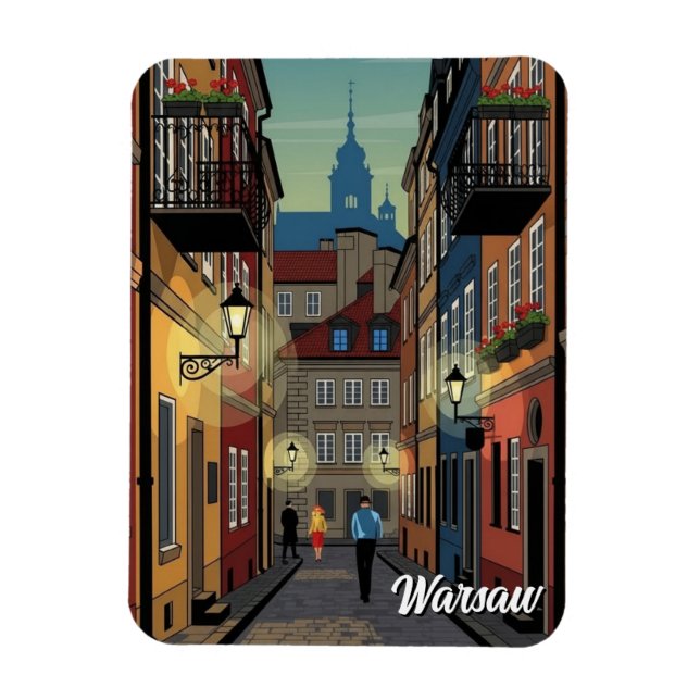 Warsaw Poland Travel Magnet (Vertical)