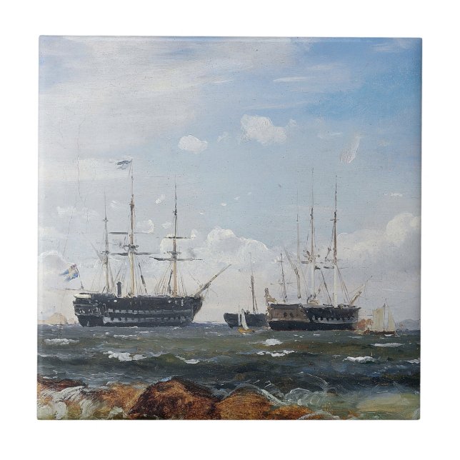 Warship out of Gothenburg 1861 Tile (Front)