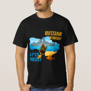 Warship Ukraine Map Pride Vintage Ukraine Postage T-Shirt