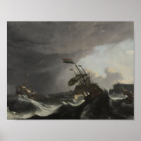 Warships in a Heavy Storm, Ludolf Bakhuysen, c. 16