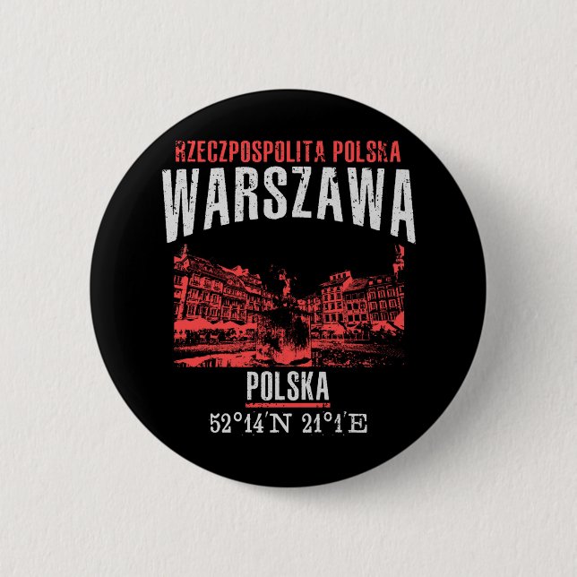 Warszawa 6 Cm Round Badge (Front)