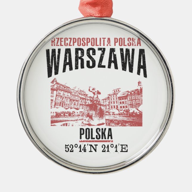 Warszawa Metal Tree Decoration (Front)