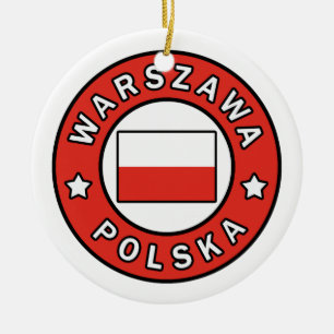 Warszawa Polska Ceramic Tree Decoration
