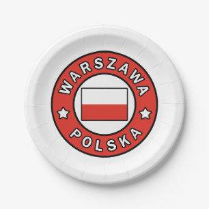 Warszawa Polska Paper Plate