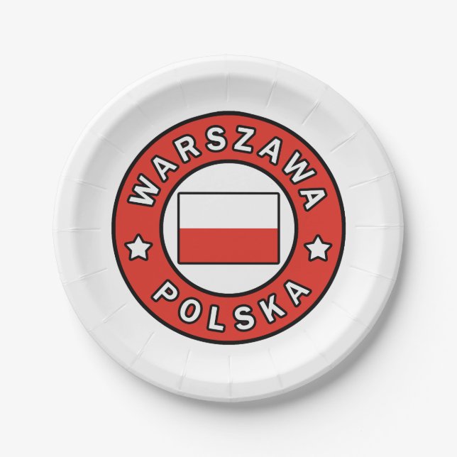 Warszawa Polska Paper Plate (Front)