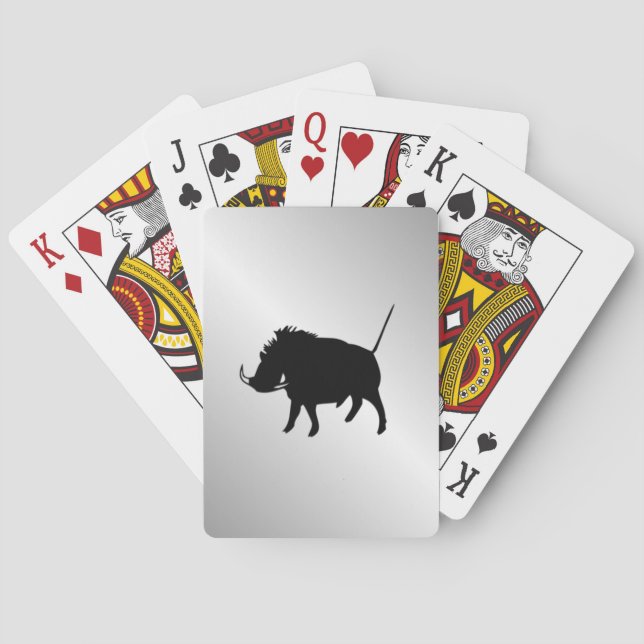 Wart Hog Silver Playing Cards (Back)