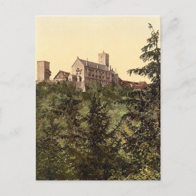 Wartburg, from Eisenach Castle, Thuringia, Germany Postcard (Front)