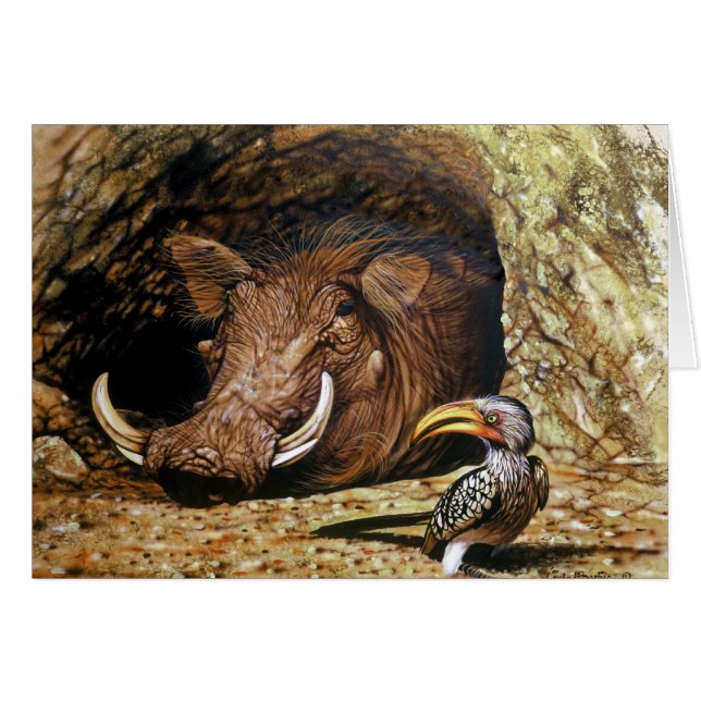 Warthog & Hornbill Card (Front Horizontal)