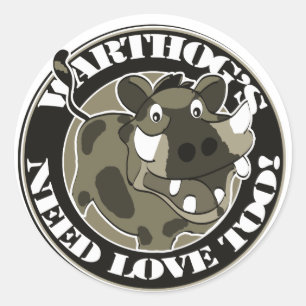 Warthog Love Classic Round Sticker