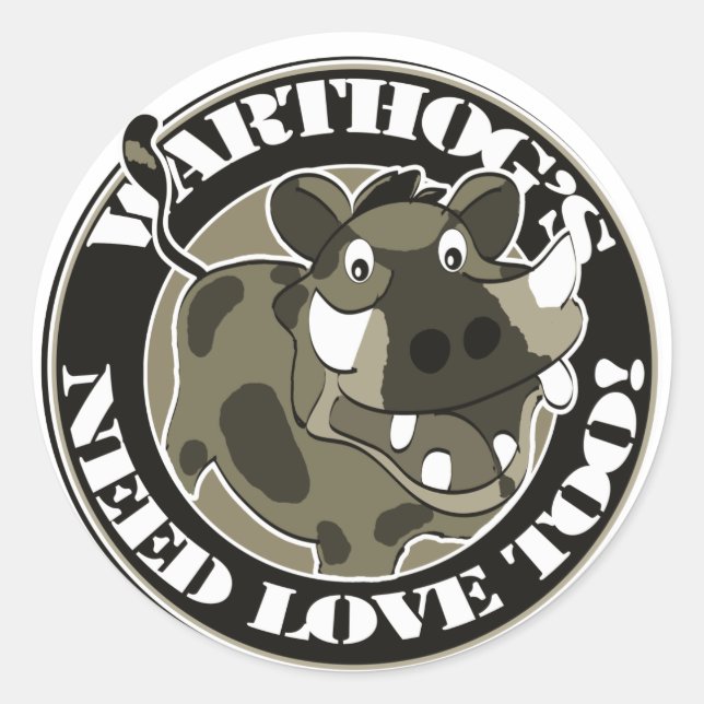 Warthog Love Classic Round Sticker (Front)