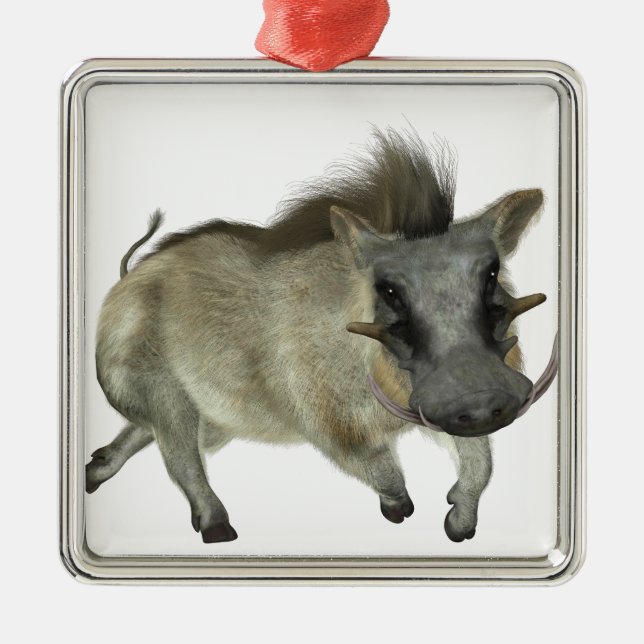 Warthog Running Left Metal Tree Decoration (Front)