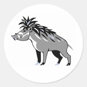 Warthog - Warty PIG - Endangered animal- Nature Classic Round Sticker