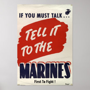 Wartime WWII type Poster "Marine Corps"
