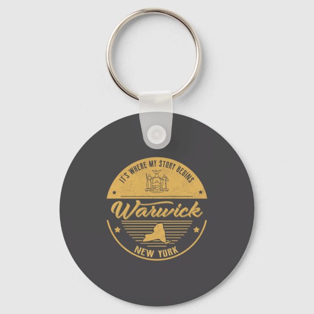 Warwick New York Its Where My Story Begins  Key Ring (Front)