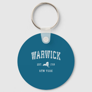 Warwick New York Ny Vintage Athletic Srts Design _ Key Ring