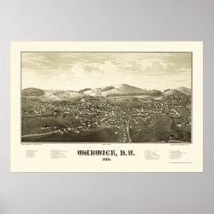 Warwick, NY Panoramic Map - 1887 Poster