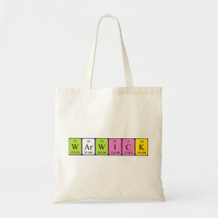 Warwick periodic table name tote bag