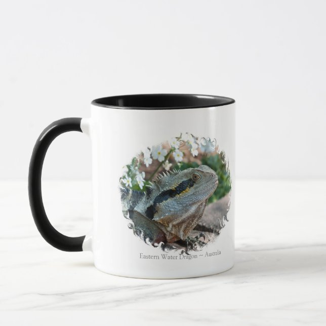 Wary Eastern Water Dragon Lizard Mug (Left)