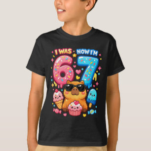 Was 6 7 birthday 67 meme capybara ice cream kawaii T-Shirt