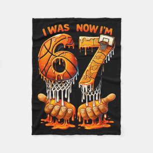 Was 6 7 birthday basketball 6 7 meme 7th birthday fleece blanket