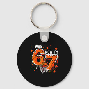 Was 6 7 birthday boy basketball funny 6 7 meme kid key ring