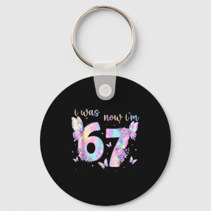 Was 6 7 birthday girl kids butterfly 7th birthday key ring