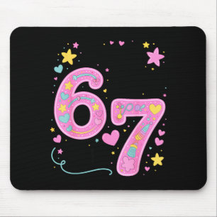 Was 6 7 cute 7th birthday girl outfit 67 funny mouse pad