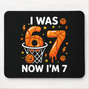 was 6 7 Funny Basketball 7th Birthday Party Boys Mouse Pad