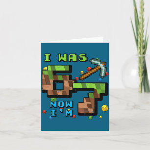Was 6 7 pixel gamer 7th birthday 67 boys kids yout card