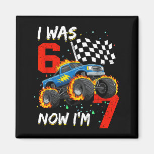 Was 6 7 year old boy monster truck 67 7th birthday magnet
