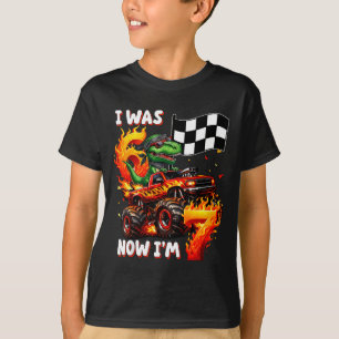 Was 6 7 year old boys monster truck dinosaur t-rex T-Shirt