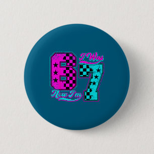 Was Checkered 6 7 Birthday 6 Cm Round Badge