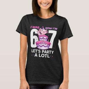 Was six seven cute axolotl 7th birthday 6 7 kids T-Shirt