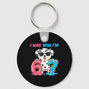 Was six seven dalmatian dog 67 meme 7th birthday key ring