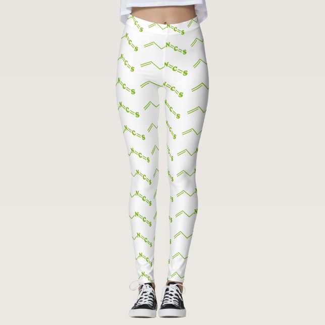 Wasabi Allyl Isothiocyanate Molecular Formula Leggings (Front)