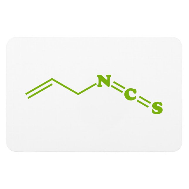 Wasabi Allyl Isothiocyanate Molecular Formula Magnet (Horizontal)