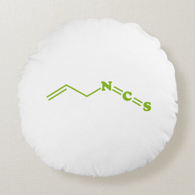 Wasabi Allyl Isothiocyanate Molecular Formula Round Cushion (Front)