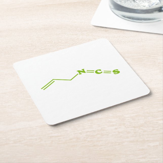 Wasabi Allyl Isothiocyanate Molecular Formula Square Paper Coaster (Angled)