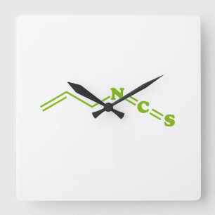 Wasabi Allyl Isothiocyanate Molecular Formula Square Wall Clock