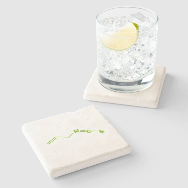 Wasabi Allyl Isothiocyanate Molecular Formula Stone Coaster (Side)