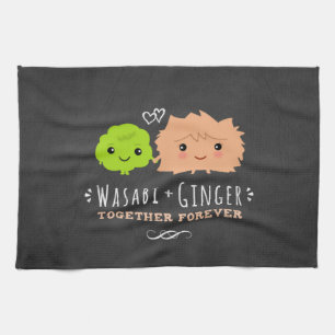 Wasabi and Ginger Together Forever Tea Towel