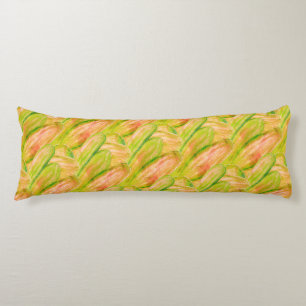 Wasabi Green Earthy Art Abstract Floral Body Cushion