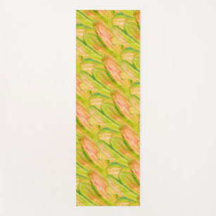 Wasabi Green Earthy Art Abstract Floral Yoga Mat
