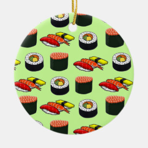 Wasabi Green Sushi Ceramic Tree Decoration