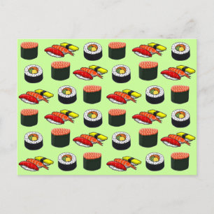 Wasabi Green Sushi Postcard