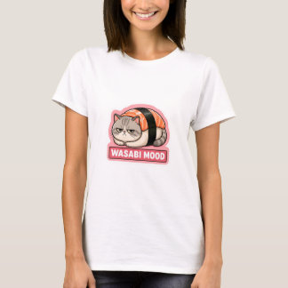 Wasabi Mood Funny Grumpy Cat Sushi Meme T-Shirt