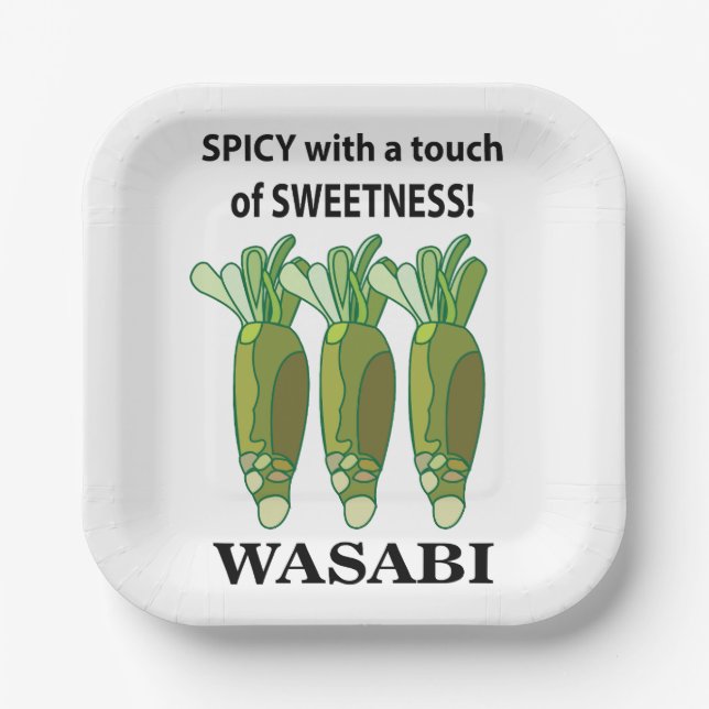 Wasabi Spicy With A Touch Of Sweetness Wasabi  Paper Plate (Front)