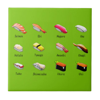 Wasabi sushi Japanese cute food Tile
