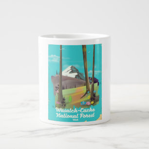 Wasatch-Cache National Forest Utah vacation poster Large Coffee Mug
